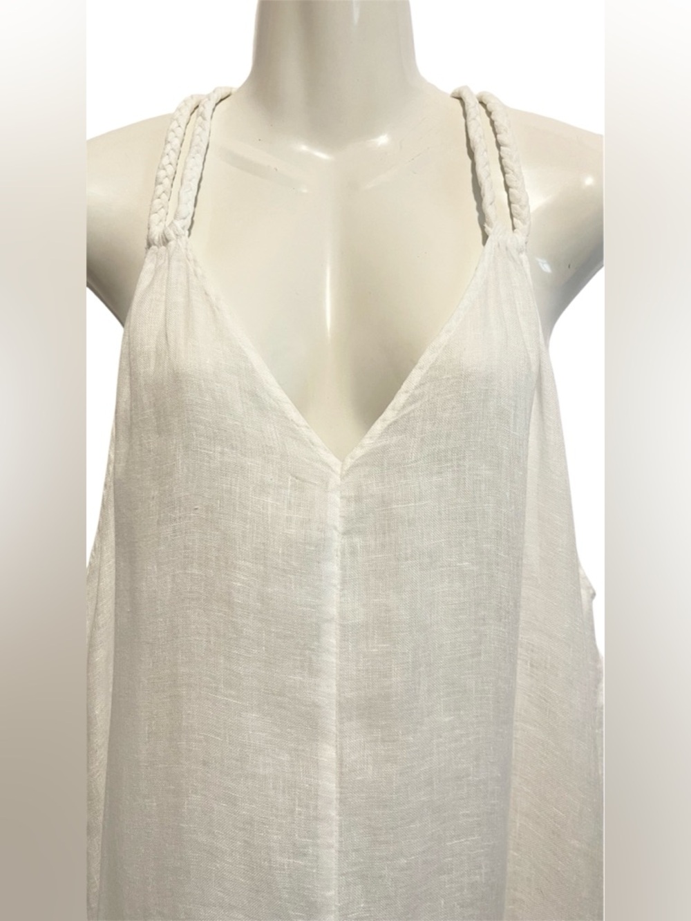 Rachel Zoe White Linen Braided Strap Dress - Picture 8 of 8